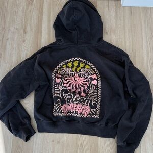 Volcom Black Hooded Pullover with White Logo Tag